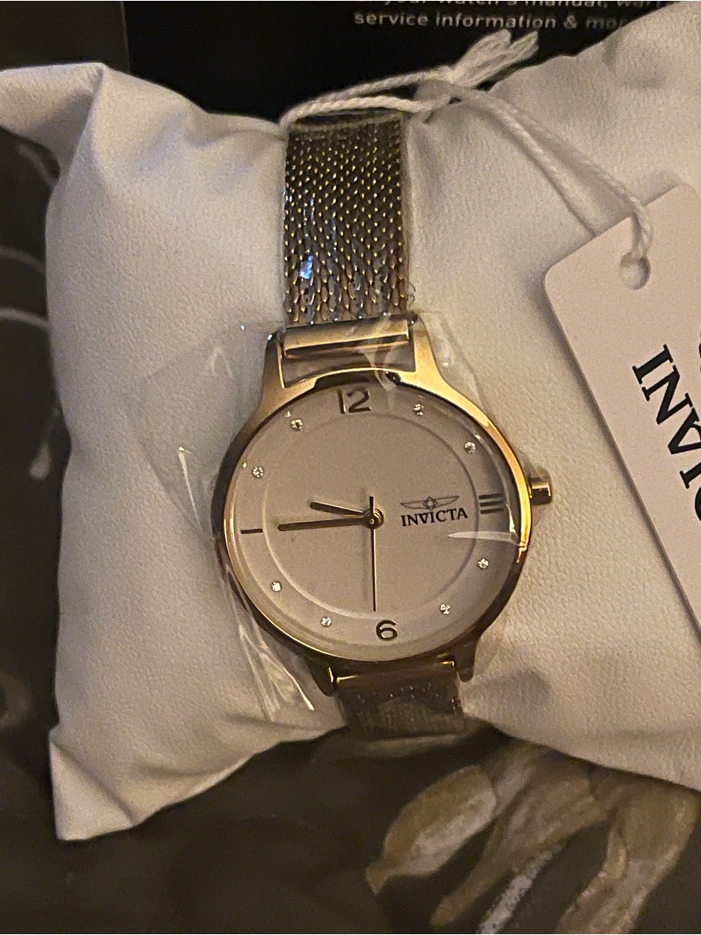 Invicta Gold-Tone Women's Mesh Bracelet Watch with Champagne Dial